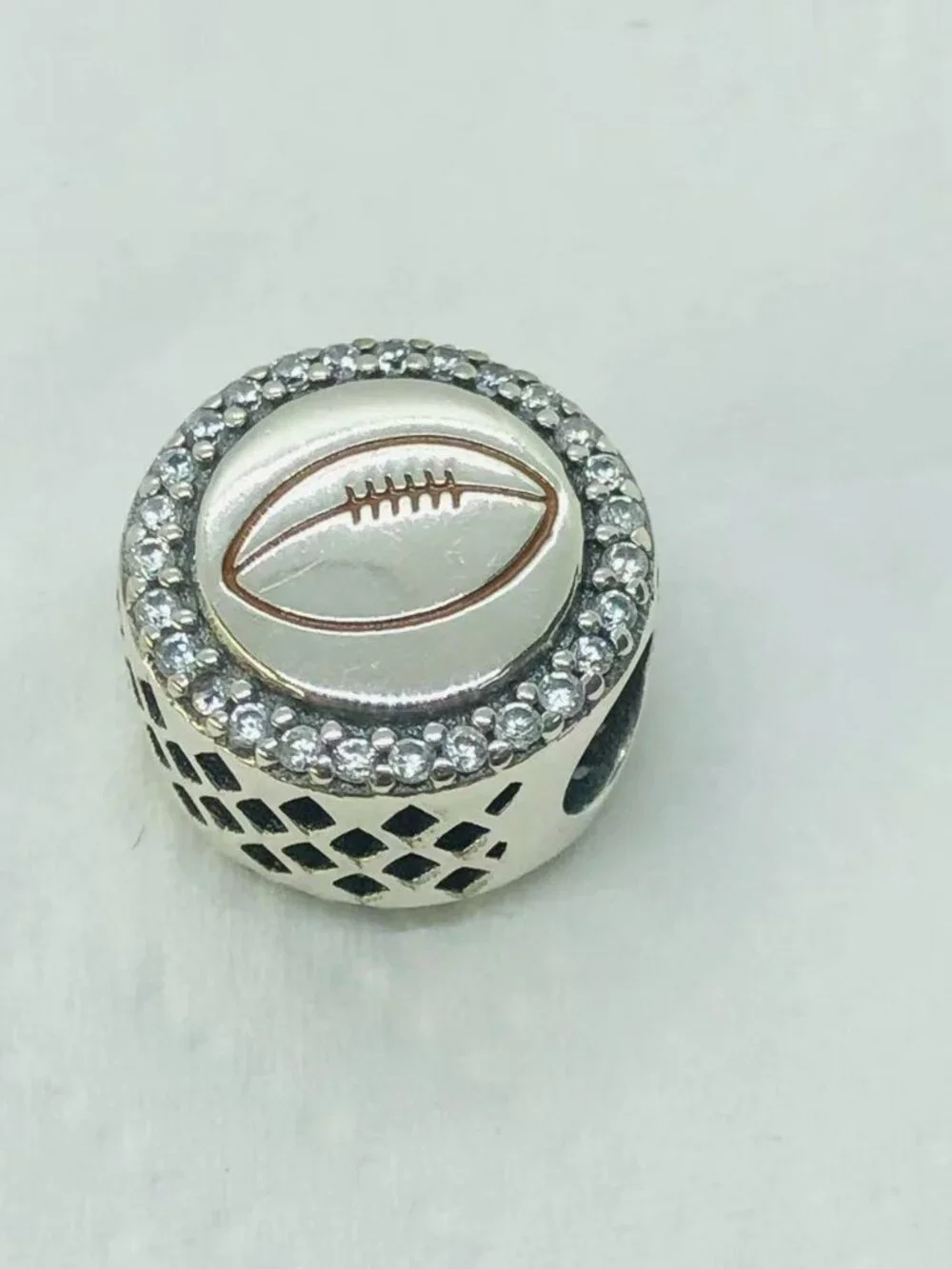 ✨ ✨Pandora Rugby Football Bead exclusive Charm S925 Silver Travel Jewelry